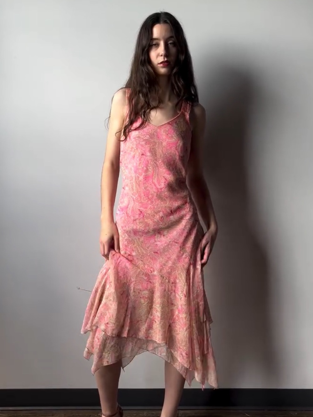 Vtg Jonathan Martin Silk Pink Dress